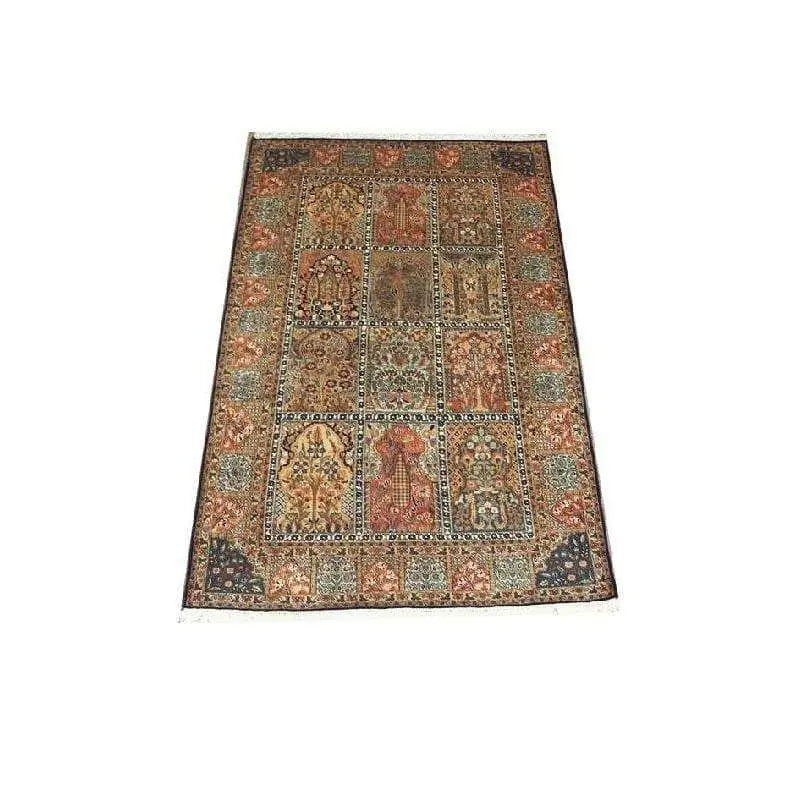 One Of The Kind Kashmiri Hand-Knotted Silk Rug 6'3" x 4'0"